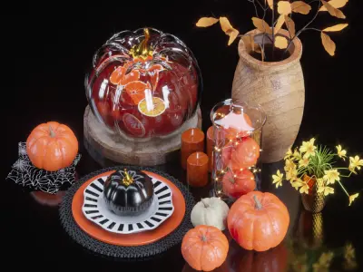 decorative set08-pupmkin decor 3D model