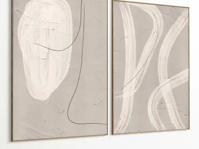 Plaster Two Photo Frame 383 Low-poly 3D model