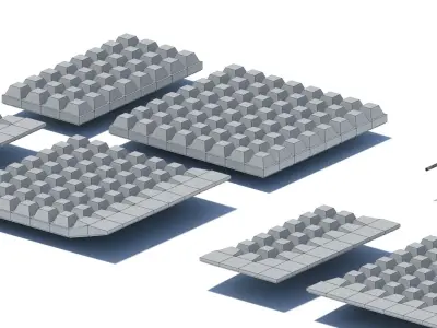 Rubber fall protection mat for playgrounds Low-poly 3D model