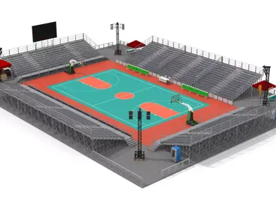Outdoor BasketBall Stadium 3D model