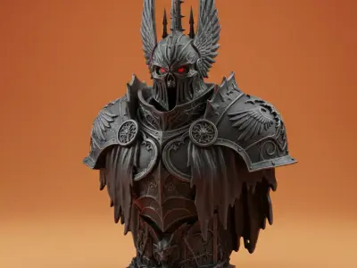 Grimdark Sci-Fi Commander Tabletop Miniature STL Free 3D model