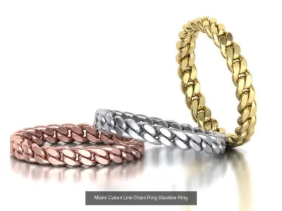 Cuban Ring Chain ring collection with discount 3D Model Pack