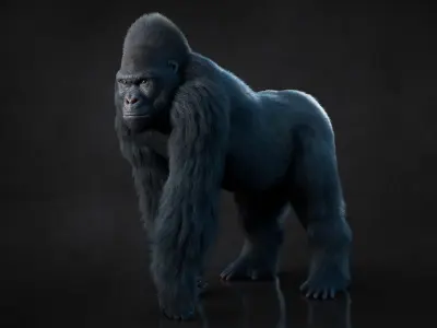 Gorilla 3 RIG XGEN CORE 3D model