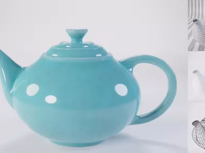 Le Creuset Traditional Teapot Low-poly 3D model