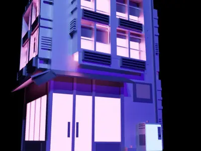 Neon house Free 3D model