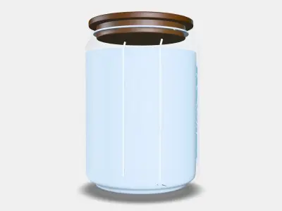 BUKETTAPEL scented candle in a jar 2 wick lids Low-poly 3D model