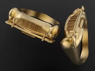 aston martin Classic Car Grill Front Unisex Mens Ring 3D print model