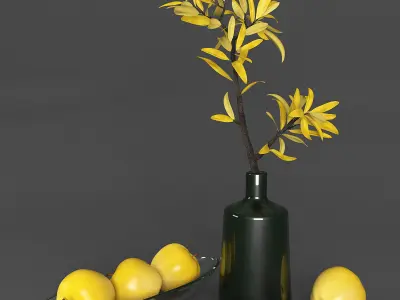 Decorative set with apples  3D model