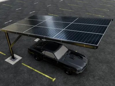 L TYPE MODERN SOLAR CARPORT TYPE-5 3D model