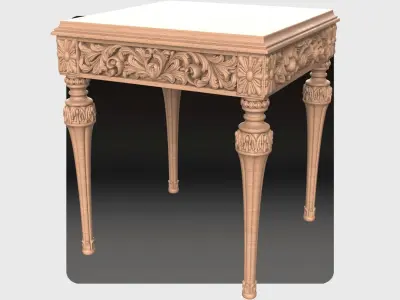 Carved coffee table for cnc 1 3D model