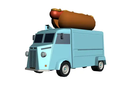 Citroen HY Food Truck Low-poly 3D model