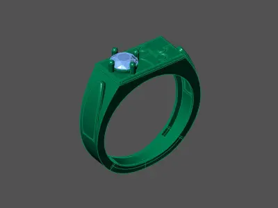 Womens Rings With Stone Ring Ready STL 3DM Models Rings women 3D print model