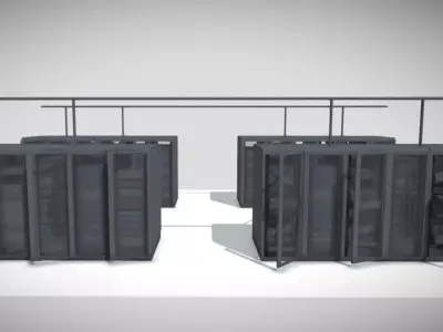 Low Server pack Low-poly 3D model