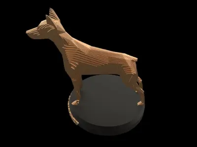 Parametric Doberman Pinscher Low-poly 3D model