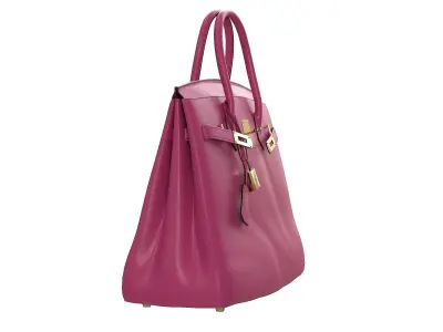 Hermes Birkin Bag Pink Leather Low-poly 3D model