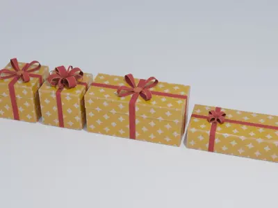 Ultimate Christmas Present set 4K and 2K Low-poly 3D model