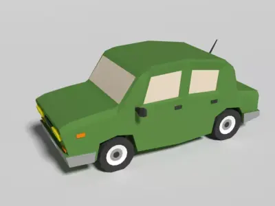 Low Poly Cartoon Car Low-poly 3D model Low-poly