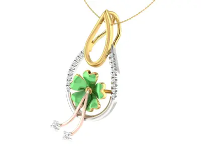 Solitaire Women Pendant 3dm STL OBJ FBX Renders Details 3D print model 4
