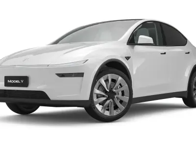 2025 Tesla New Model Y With Interior Include Two Style Rims 3D model