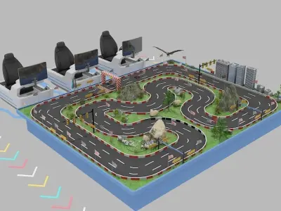 VR Virtual Racing Game Chair  3D model