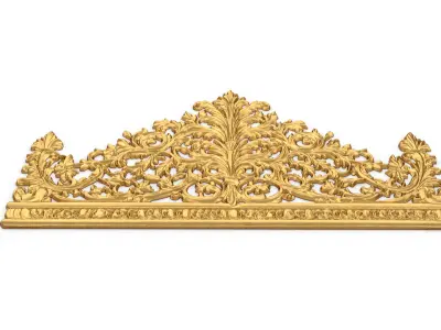 Classic Carved Bed 3D model 16 3D model