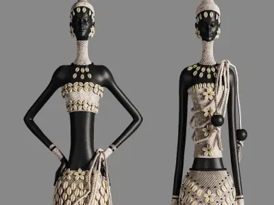 African woman sculpture  3D model