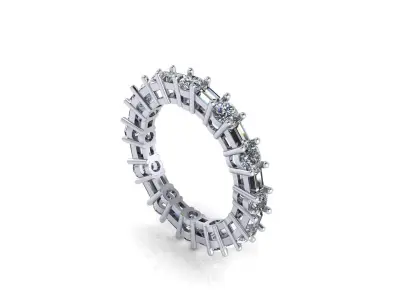 Emerald Woman Wedding Ring WB-V22 3D print model