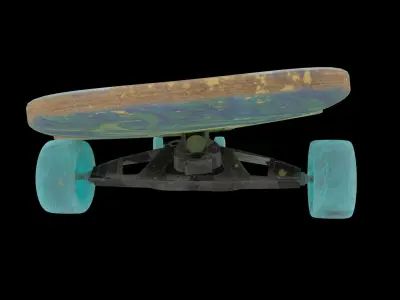 Skateboard with painting 3D model