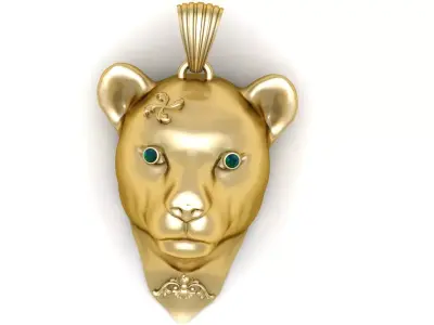 Golden Cub Head Pendant 3D Printable Mode 3D print model