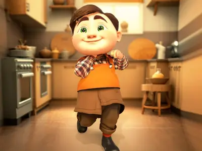 Charming Kid Character model pack Low-poly 3D model