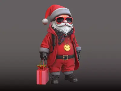 Santa Claus Shopping Style Trendy Holiday STL Model 3D print model