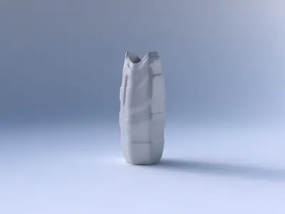 Vase double arc hexagon with smooth ribbons 3D print model