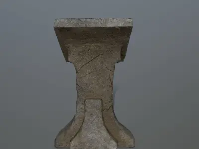 lectern stone table Low-poly 3D model