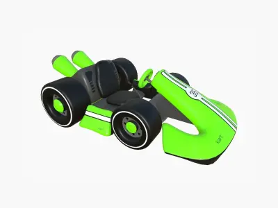Cartoon Kart D04 Green - Vehicle Racing Design Low-poly 3D model