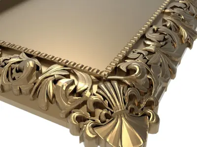 carved frame 3D model 6