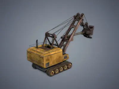 Electric Rope Shovel Low-poly 3D model