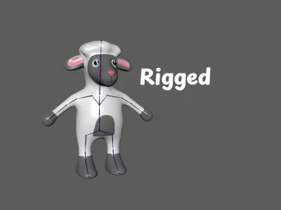 High-Quality 3D Cute Sheep - Animated for Games Low-poly 3D model