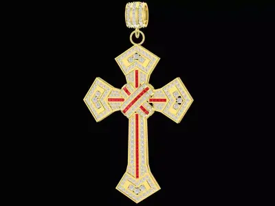 Luxury Diamond Cross Pendant Jewelry 3D Model 3357 3D print model