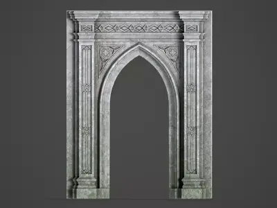 Lowpoly Gothic Portal - type 3 Low-poly 3D model