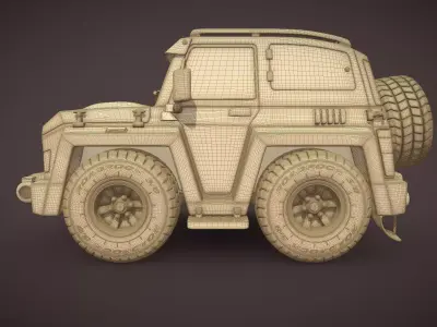 Jeep-Q8 Choro-Q Style 3D print model