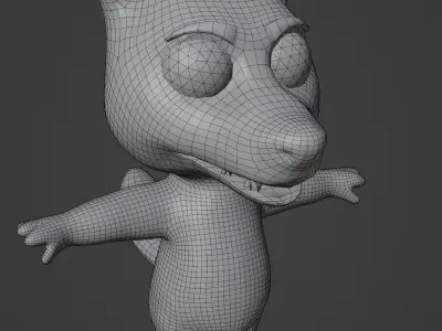 Cartoon Black Wolf 3D Model Low-poly 3D model