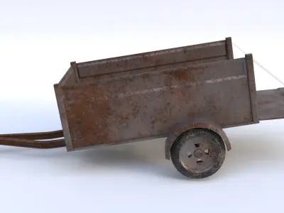 Rusty Trailer Low-poly 3D model