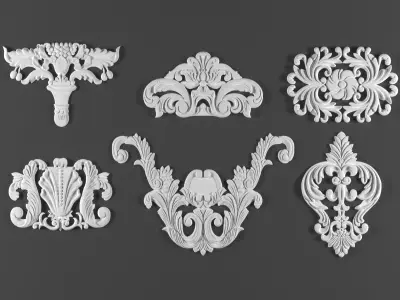 6 ornamental classic decoration 3d model kitbash vol 16 3D model