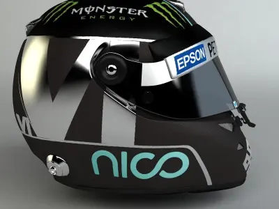 Nico Rosberg 2015 F1 SchuberthHelmet Low-poly 3D model