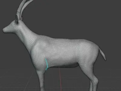 Markhor base mesh  Low-poly 3D model