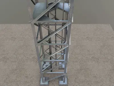 16 Meter Steel Lattice Tower 3D model