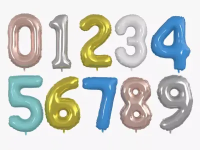 Numbers Balloon 3D model