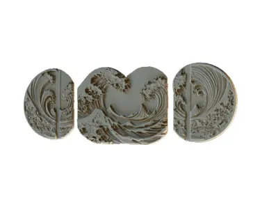 mural decor set wall panel 30 3D model purchase