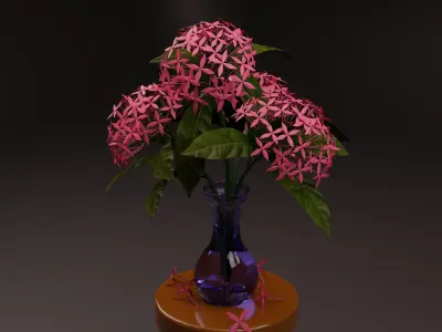Ixora Flower Vase 3D model