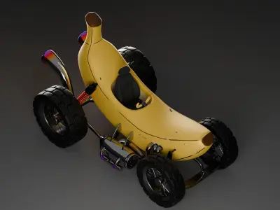 Banana Car Game Ready 3D Model 3D model